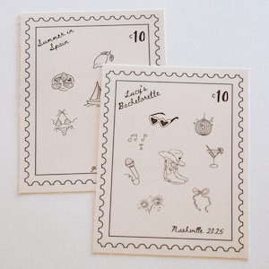 Custom Temporary Tattoo Sheet - Custom Bachelorette Tattoos - Custom Stamp Tattoo Sheet - Custom Event Party Favors - Hand Drawn Art - Gift image 7