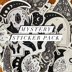 Mystery Sticker Pack (6pcs) Witchy Sticker Pack Snake Crystals Celestial Spiritual