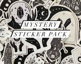 Mystery Sticker Pack (6pcs) Witchy Sticker Pack Snake Crystals Celestial Spiritual