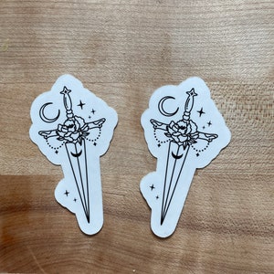 2 Pack Witchy Sword Temporary Tattoos | Witch Gifts | Boho Gifts | Tattoo Sheets | Fake Tattoos | Festival Tattoos | Ethereal Tattoos