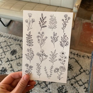 Wildflower Temporary Tattoos | Botanical Tattoos | Flower Tattoos | Festival Tattoos | Ethereal Tattoos | Fake Tattoos | Boho Gifts