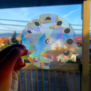 Moon Phase Suncatcher Sticker Celestial Window Decal Rainbow Maker Boho ...