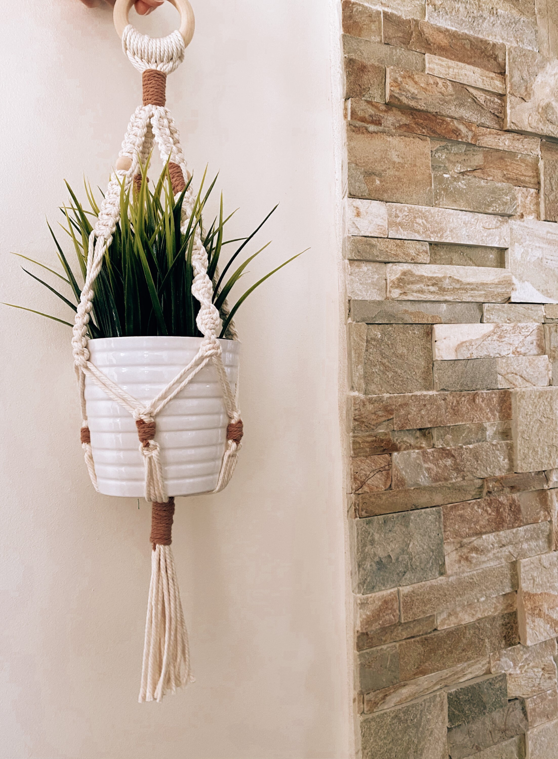 Suspension Plante en Macramé Fait Main