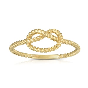 14K Gold Rope Love Knot Ring
