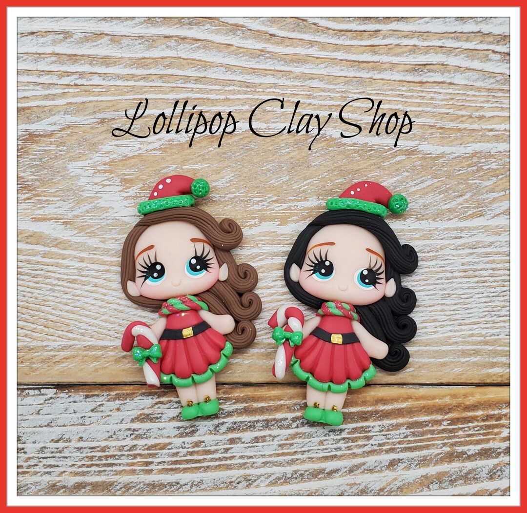 Christmas Elves for Bowspolymer Clay Bow Center Clay Doll Etsy
