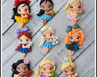 Princess Clay Doll- Clays for bows- Clay Bow Center clay doll, clay dolls, bow centerpieces, clay center for bows, bow center, Aurora