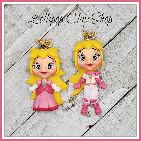 Plumber Brothers Princess Clay Doll-Polymer Clay Bow Center clay doll, clay dolls, bow centerpieces, clay center for bows,