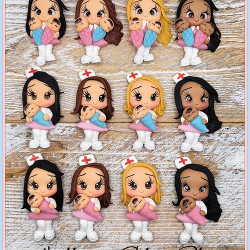 Nurse Clays Doctor Clay Dolls for Bowspolymer Clay Bow Etsy