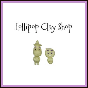 Glowing Ghost Clays for bows**SET OF 2**Polymer Clay Bow Center clay doll, clay dolls, bow centerpieces, clay center for bows, bow center