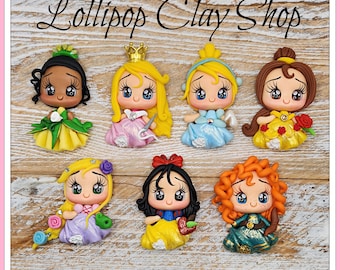 Beauty and the Beast inspired clay - Clays for bows- Clay Bow Center clay doll, clay dolls, bow centerpieces, clay center for bows