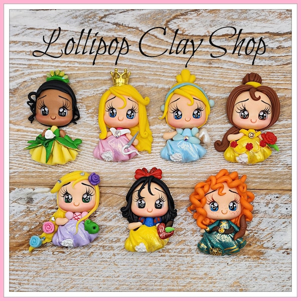 Beauty and the Beast inspired clay - Clays for bows- Clay Bow Center clay doll, clay dolls, bow centerpieces, clay center for bows