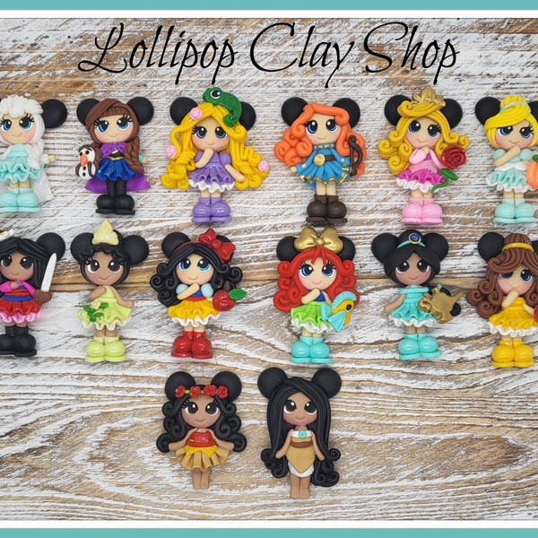 Princess Inspired - Clays for bows- Clay Bow Center clay doll, clay dolls, bow centerpieces, clay center for bows, bow center