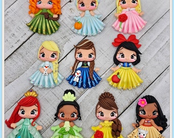 Princess inspired clay dolls - Clays for bows- Clay Bow Center clay doll, clay dolls, bow centerpieces, clay center for bows