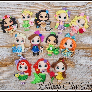 Princess Clays for bows- Clay Bow Center clay doll, clay dolls, bow centerpieces, clay center for bows, bow center-Cutie Style