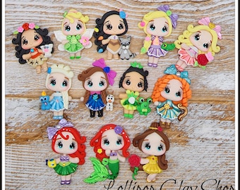Princess Clays for bows- Clay Bow Center clay doll, clay dolls, bow centerpieces, clay center for bows, bow center-Cutie Style
