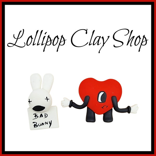 Famous Rapper inspired clays-SET OF 2 - Clays for bows- Clay Bow Center clay doll, clay dolls, bow centerpieces, clay center for bows,