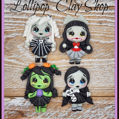 Halloween Monster Clay Doll Clays for Bowspolymer Clay Bow Etsy