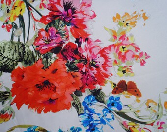 Italian DESIGNER SILK - Summer Flowers