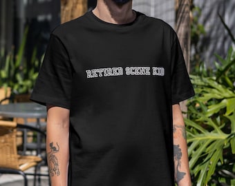 Retired Scene Kid Tee, Elder Emo Shirt, Emo Tshirt, Emo Gift, Emo Clothes, Punk Clothes, Goth Clothes, Goth Shirt, Pop Punk Shirt, Grunge