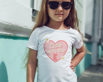 Emo Toddler Short Sleeve Tee, Cute With The E Toddler Tee Shirt, Emo Toddler Clothes, Emo Kids Clothes