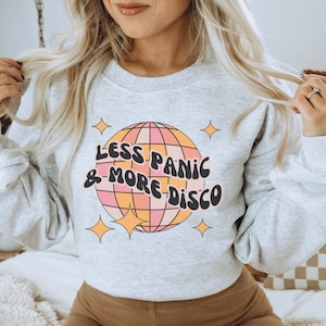Less Panic More Disco Crewneck, Emo Sweatshirt, Elder Emo Sweatshirt, Emo Sweater, Pop Punk Shirt, Elder Emo Club, Emo GIft, Emo Clothes