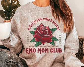 Emo Mom Club Crewneck, Emo Mom Club Sweatshirt, Emo Sweatshirt, Emo Mom Shirt, Emo Shirt, Emo Gift, Gift For Mom, Elder Emo Shirt, Emo Tee