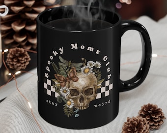 Spooky Moms Club 11oz Black Mug, Spooky Mom Mug, Spooky Mom a gift, Spooky Mom Coffee Mug, Spooky mom cup, spooky moms club mug, Emo mom mug
