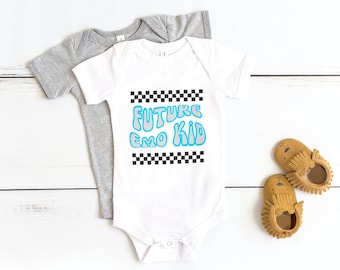 Futuro Emo Kid Baby Body, Vestiti per bambini Emo, Vestito per bambini Emo Elder, Vestiti per bambini estetici Emo, Regalo per la doccia per bambini Emo