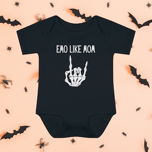Emo Like Mom Baby Bodysuit, Emo Baby Clothes, Gothic Baby Clothes, Elder Emo Baby Outfit, Emo Baby Shower Gift, Alternative Baby Clothes