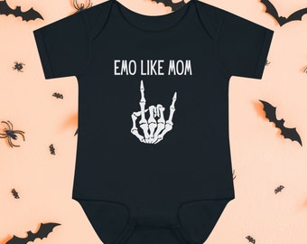 Emo Like Mom Baby Bodysuit, Emo Baby Clothes, Gothic Baby Clothes, Elder Emo Baby Outfit, Emo Baby Shower Gift, Alternative Baby Clothes