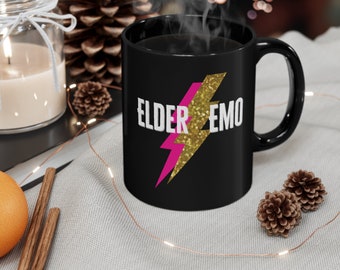 Elder Emo 11oz Black Mug, Emo Coffee Cup, Emo Gift, Gift For Emo, Emo Cup, Emo Style, Emo Mug, Gothic Coffee Mug, Goth Gift, Spooky Mug