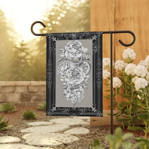 Gothic Garden & House Banner, gothic garden flag, goth garden flag, goth garden decor, spooky decor, gothic decor