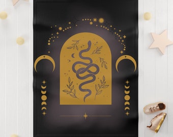 Gothic Soft Fleece Baby Blanket, Gothic Baby Blanket, Gothic Nursery Decor, Witchy Baby Blanket, Witchy Nursery Decor, Cottagecore Baby