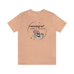 Running on Coffee and Emo Music Short Sleeve Tee, Elder Emo Aesthetic Shirt, Elder Emo Clothes, Emo Vibe, Emo Graphic Tee image 7