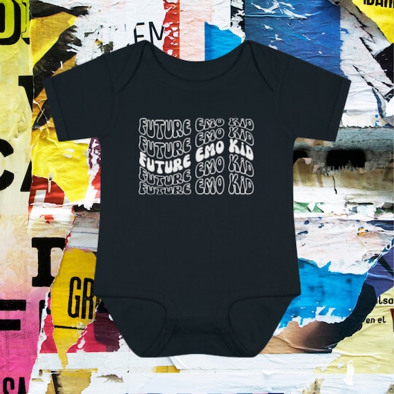Body infantil emo futuro, roupas de bebê emo, presente emo
