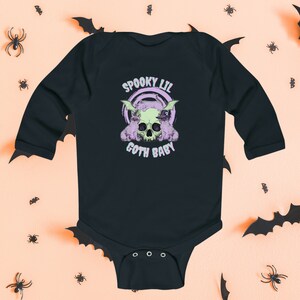 Spooky Lil Goth Baby Long Sleeve Bodysuit, Goth Baby Clothes, Baby Bat, Gothic Baby, Emo Baby Clothes, Alternative Baby Clothes, Emo Baby