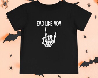 Emo Like Mom Toddler Tee, Emo Toddler Clothes, Emo Toddler Shirt, Still Emo, Elder Emo Kid, Future Emo Kid, Gothic Toddler, Goth Toddler