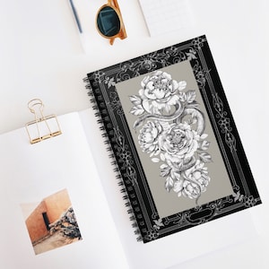 Gothic Spiral Notebook - Ruled Line, gothic notebook, goth notebook, witchy notebook, witchy gift, gothic gift