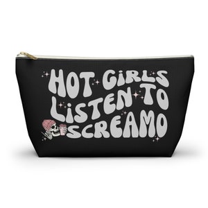 Emo Accessory Pouch w T-bottom, Elder Emo Makeup Bag, Goth Makeup Bag, Emo Gift, Gift For Emo, Makeup Bag, Emo Bag, Goth Bag, Emo Aesthetic
