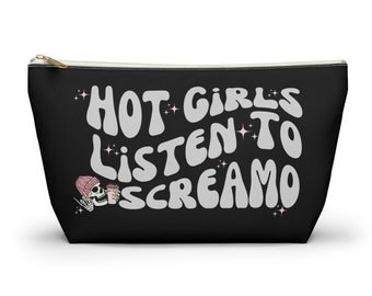 Emo Accessory Pouch w T-bottom, Elder Emo Makeup Bag, Goth Makeup Bag, Emo Gift, Gift For Emo, Makeup Bag, Emo Bag, Goth Bag, Emo Aesthetic