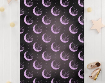Witchy Soft Fleece Baby Blanket, Witchy Nursery Decor, Gothic Baby Blanket, Gothic Nursery Decor, Emo Baby Blanket, Cottagecore Baby Blanket