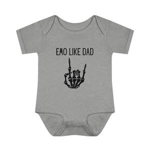 Emo Like Dad Baby Body, Elder Emo Baby Clothes, Abiti per bambini estetici Emo, Vestiti per bambini punk, Abbigliamento per bambini Emo immagine 2