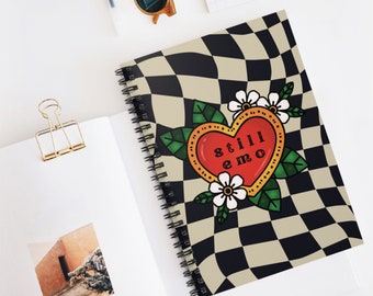 Cuaderno espiral todavía emo - Línea reglada, cuaderno Emo, cuaderno Emo mayor, regalo Emo, regalo para Emo, cuaderno punk, cuaderno gótico