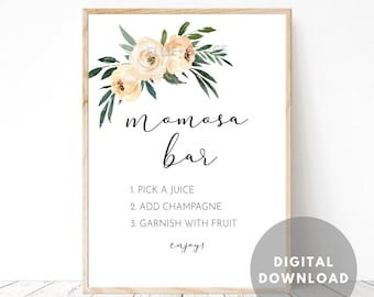 Baby Shower floral Momosa Bar sign - Digital Download