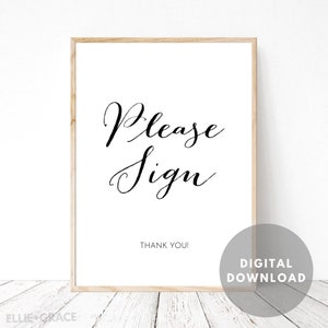 Please sign guestbook Wedding - Digital download