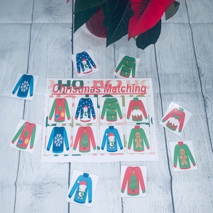 Tema de Natal, classificação de trabalho interativo, pré-escola, atividade educacional em casa, pré-escola ocupada para crianças Montessori, números para crianças de 1 a 10