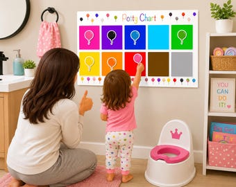 Potty Training Chart with Matching Cards | Color Matching Toilet Training Visual | Preschool & Special Education