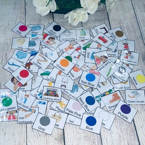 Kaart met 45 afbeeldingen voor communicatie gepersonaliseerd op maat Logopedie Autisme speciale behoefte Planning digitale download Montessori (lettertype 2S .)