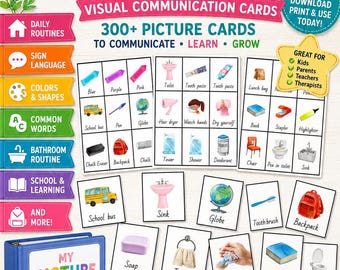300 Bild Karte Printable | Visuelle Kommunikation Karte | Autismus Ressourcen | Logopädie | Tagesablauf | Sonderpädagogik Vorschule PDF