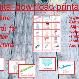300 plus, rode fotokaart voor communicatiefotokaarten, logopedie, autisme, speciale behoeften, schema, montessori, digitale download